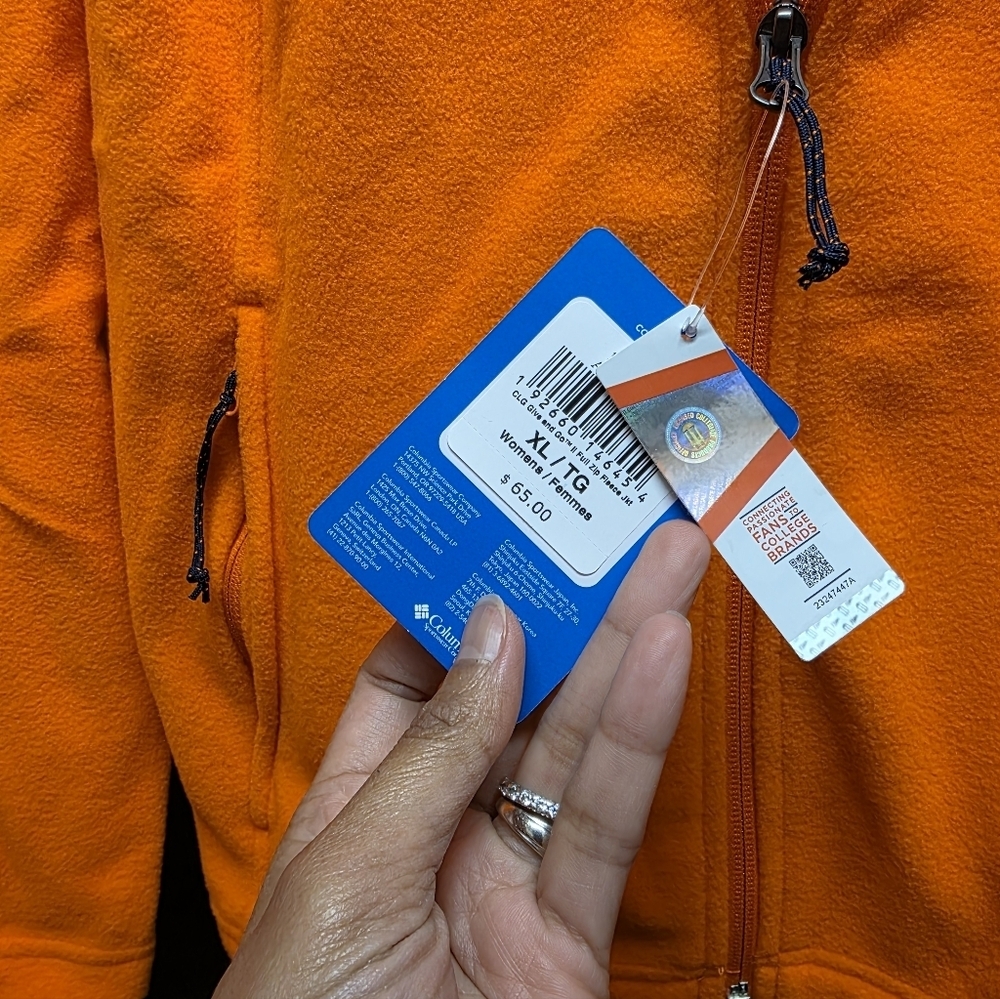 Columbia Bright Orange Fleece Jacket - Picture 6 of 7
